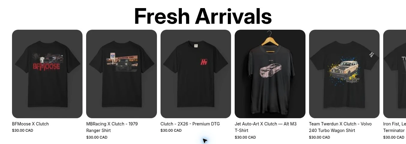 Product presentation in the ClutchCloth storefront