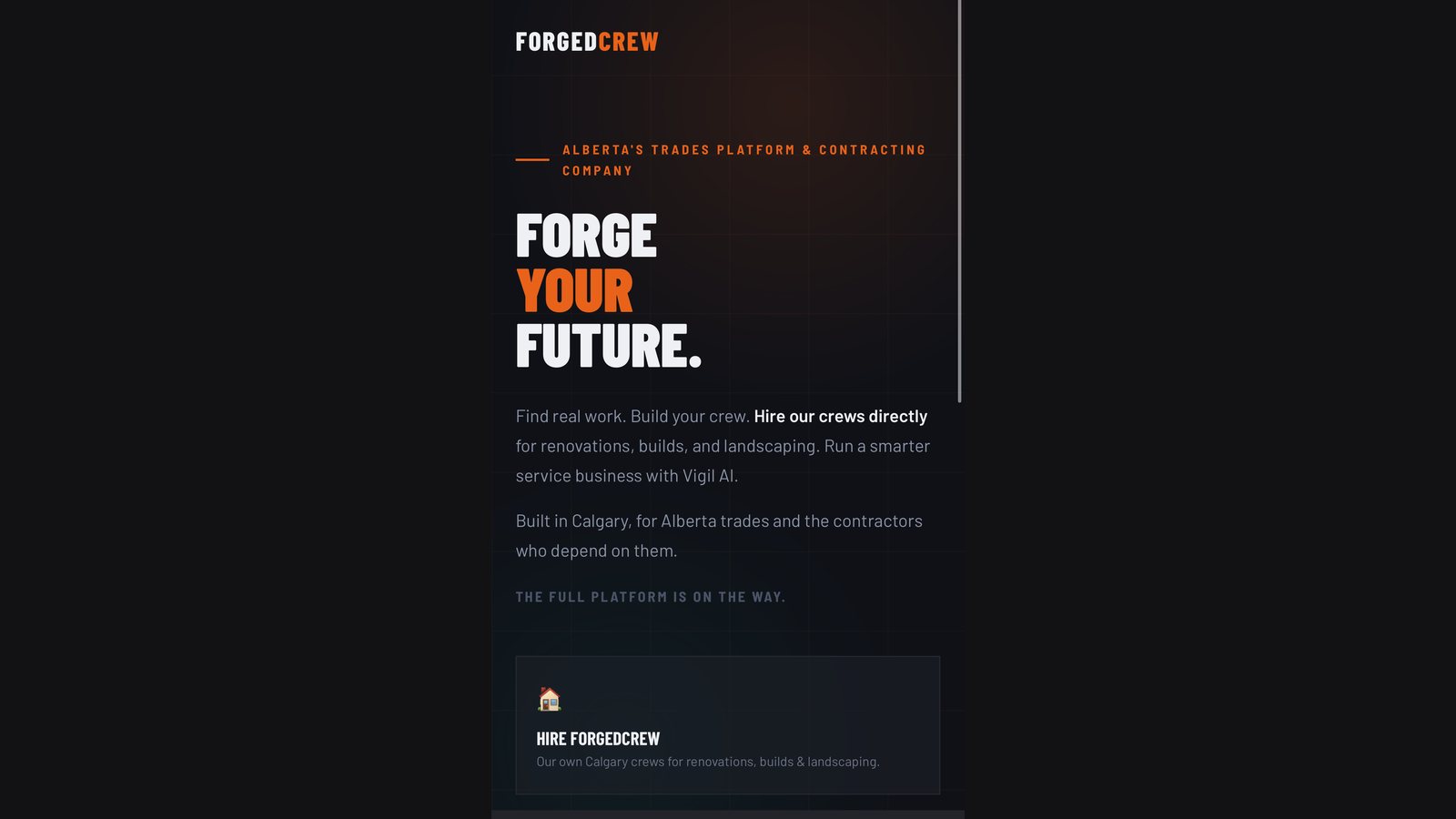 ForgedCrew trades platform website